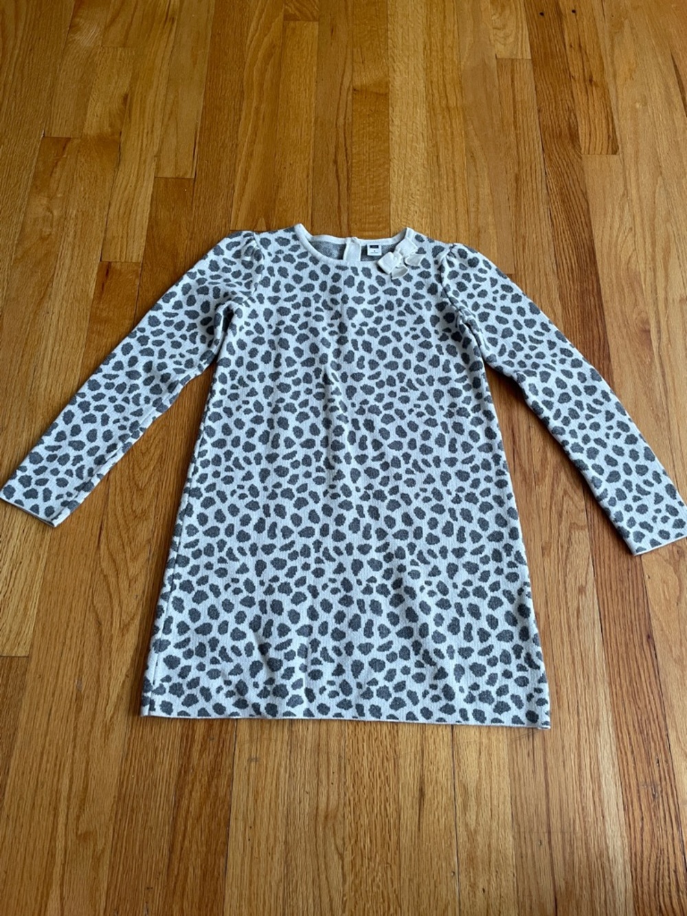 Janie & Jack Girls Snow Leopard Soft Cozy Sweater Dress